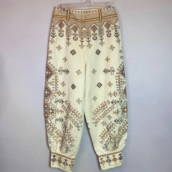 Ulla Johnson Safa Trousers Embroidered Pants Harem Style - Picture 3 of 10